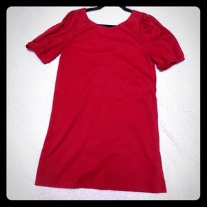 Red mini dress with v-neck back